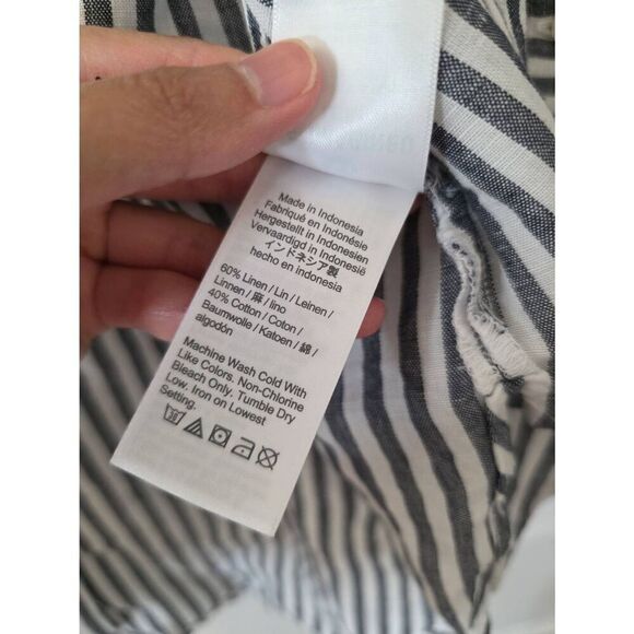 J. Crew Classic-fit beach shirt in striped linen-cotton blend XXS NWT $98 - Picture 9 of 11